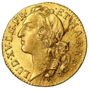 Coin France - Louis XV - Gold Louis d'or au Bandeau - 1742 Pau - 1139 examples obverse