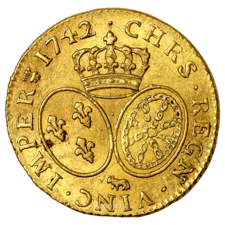 Monnaie France - Louis XV - Louis d'or au Bandeau - 1742 Pau-Revers