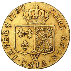 Coin France - Louis XVI - Gold - Louis d'or à la tête nue - 1789 W Lille reverse