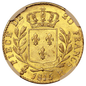 Monnaie France - Louis XVIII - 20 Francs or - 1815 R Londres - NGC MS 61-Revers