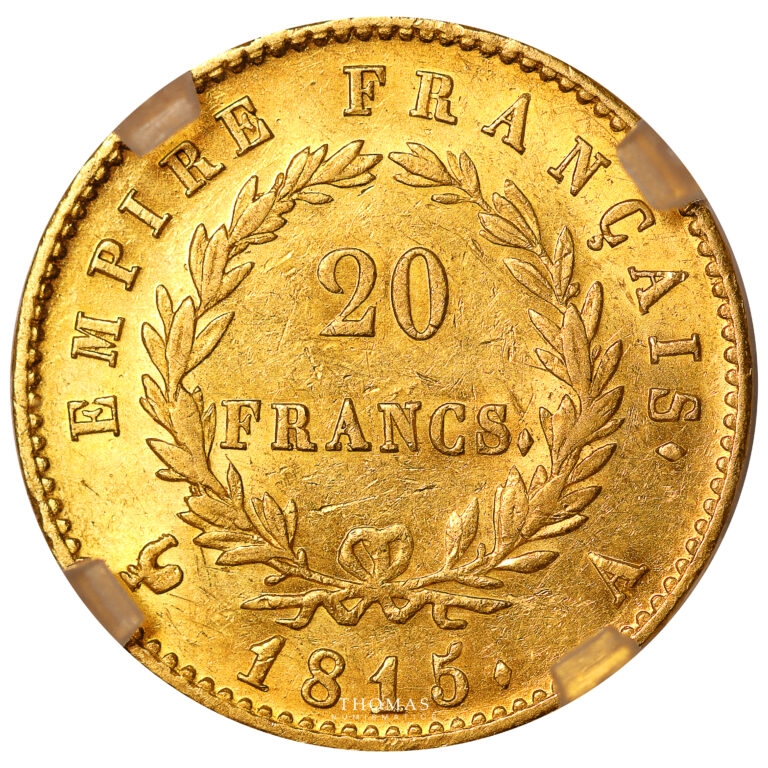 Monnaie France - Napoléon Ier - 20 Francs or - 1815 A Paris - Geni AU 58-Revers