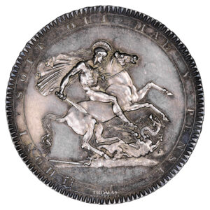 Great Britain coin - George III - Crown 1818 - LVIII - Proof-like reverse