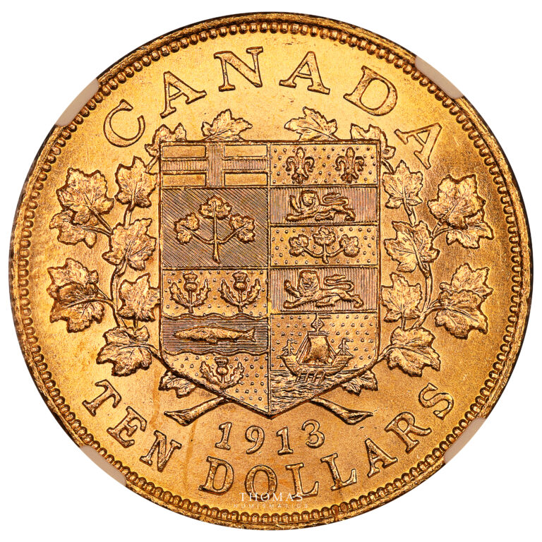 Monnaie Canada - George V 10 dollars or 1913 ottawa - Trésor de banque Canada - NGC MS 63-Revers