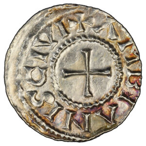 Coin France - Charles le Chauve - Denarius silver - Amiens - Var CIVI - PCGS MS 61 reverse