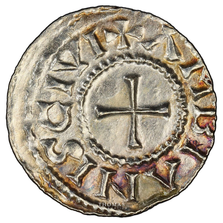 Coin France - Charles le Chauve - Denarius silver - Amiens - Var CIVI - PCGS MS 61 reverse