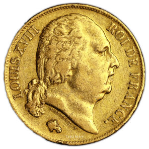 Monnaie France - Louis XVIII - 20 Francs OR - 1817 Q Perpignan-Avers
