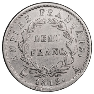 Monnaie France - Napoléon Ier - Demi Franc - 1812 A Paris-Revers