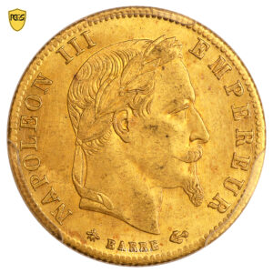 Coin France - Napoléon III - 5 Francs Gold - 1866 A Paris - PCGS MS 64-Avers