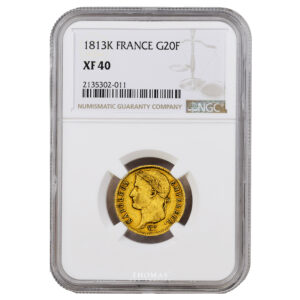 20 francs or 1813 K Bordeaux - NGC XF 40 slab