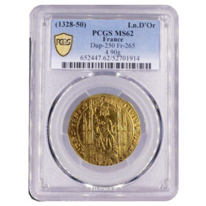 Coin France - Philippe VI - Gold - Lion d'or - PCGS MS 62 slab