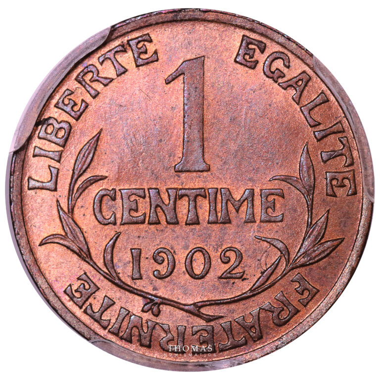 Monnaie France - 1 Centime Dupuis 1902 - PCGS MS 64 RB-Revers