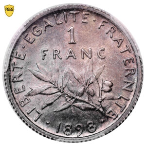 Coin France - 1 Franc Semeuse 1898 silver - PCGS MS 65 obverse