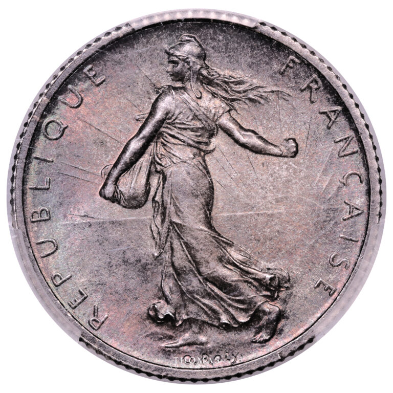 Coin France - 1 Franc Semeuse 1898 silver - PCGS MS 65 reverse