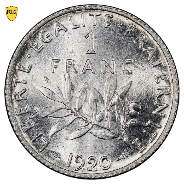 Monnaie France - 1 Franc Semeuse 1920 Argent - PCGS MS 65-Avers