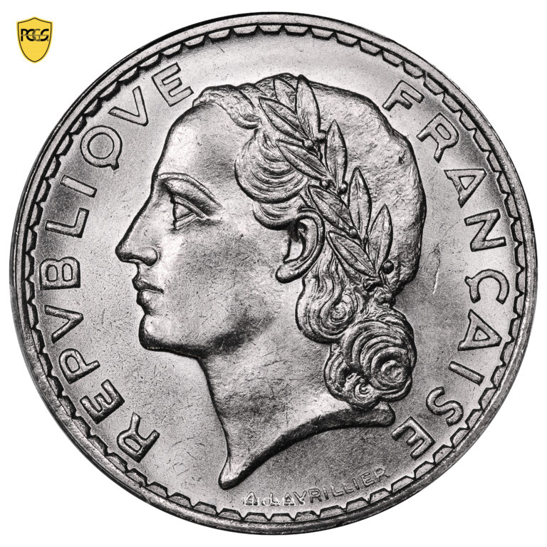 Monnaie France - 5 francs Lavrillier 1933 nickel - PCGS MS 65-Avers
