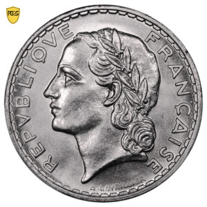 Coin France - 5 francs Lavrillier 1933 nickel - PCGS MS 66 obverse