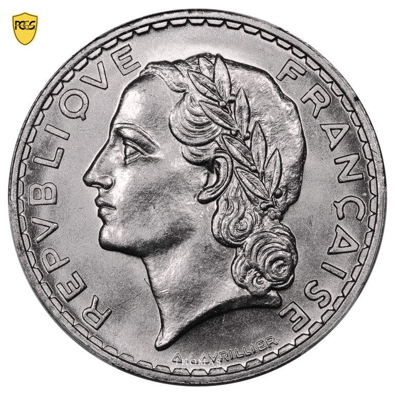 Coin France - 5 francs Lavrillier 1933 nickel - PCGS MS 66 obverse