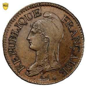 Coin France - Décime Dupré - AN 4 D Lyon - Restrike - PCGS MS 65 BN