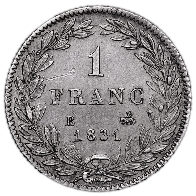 Monnaie France - Louis Philippe Ier - 1 franc - 1831 B Rouen-Revers