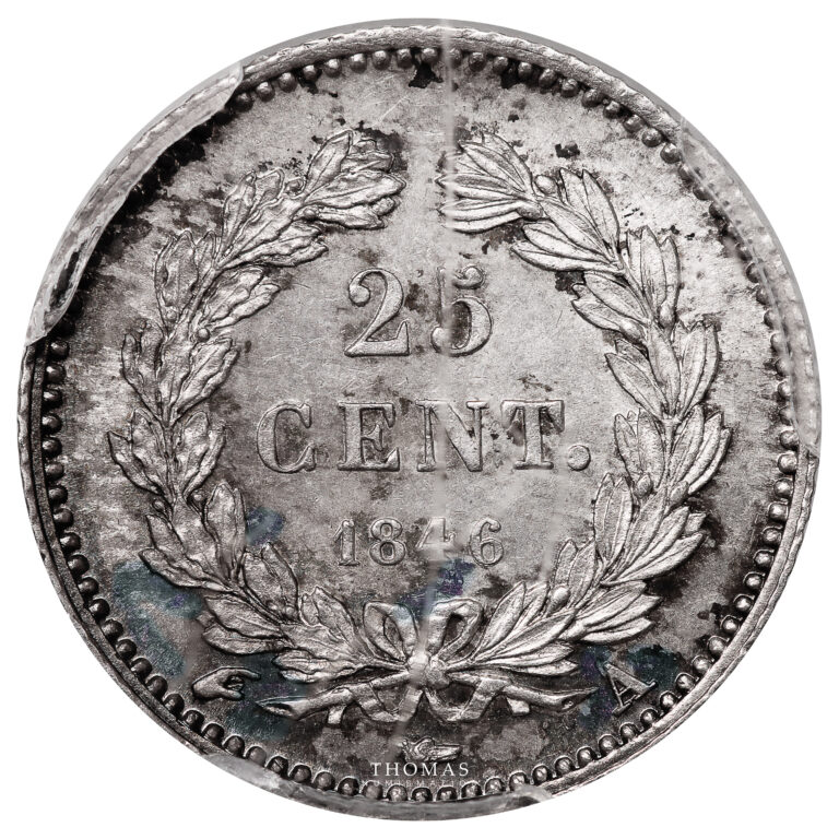 Monnaie France - Louis Philippe Ier - 25 Centimes - 1846 A Paris - PCGS MS 63-Revers