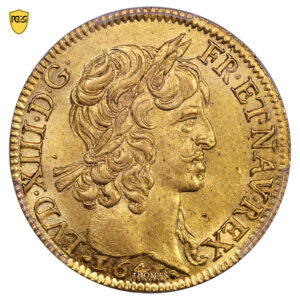 Monnaie France - Louis XIII - Louis d'or à la mèche courte - 1641 A Paris - PCGS MS 64-Avers