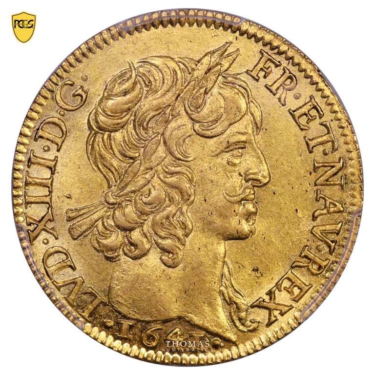 Monnaie France - Louis XIII - Louis d'or à la mèche courte - 1641 A Paris - PCGS MS 64-Avers