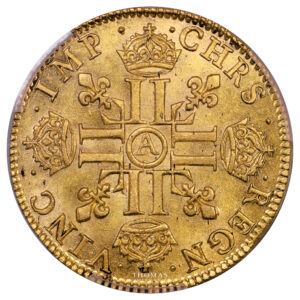 Monnaie France - Louis XIII - Louis d'or à la mèche courte - 1641 A Paris - PCGS MS 64-Revers