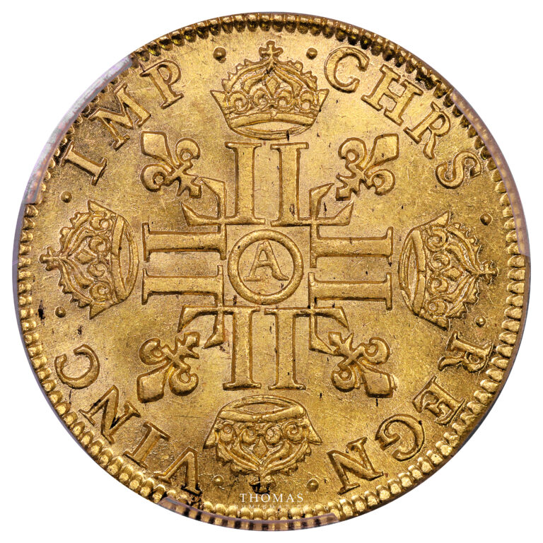 Monnaie France - Louis XIII - Louis d'or à la mèche courte - 1641 A Paris - PCGS MS 64-Revers