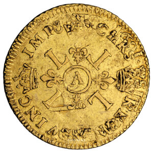 Monnaie France - Louis XIV - Louis d'or aux 4 L - 1694 A Paris-Revers