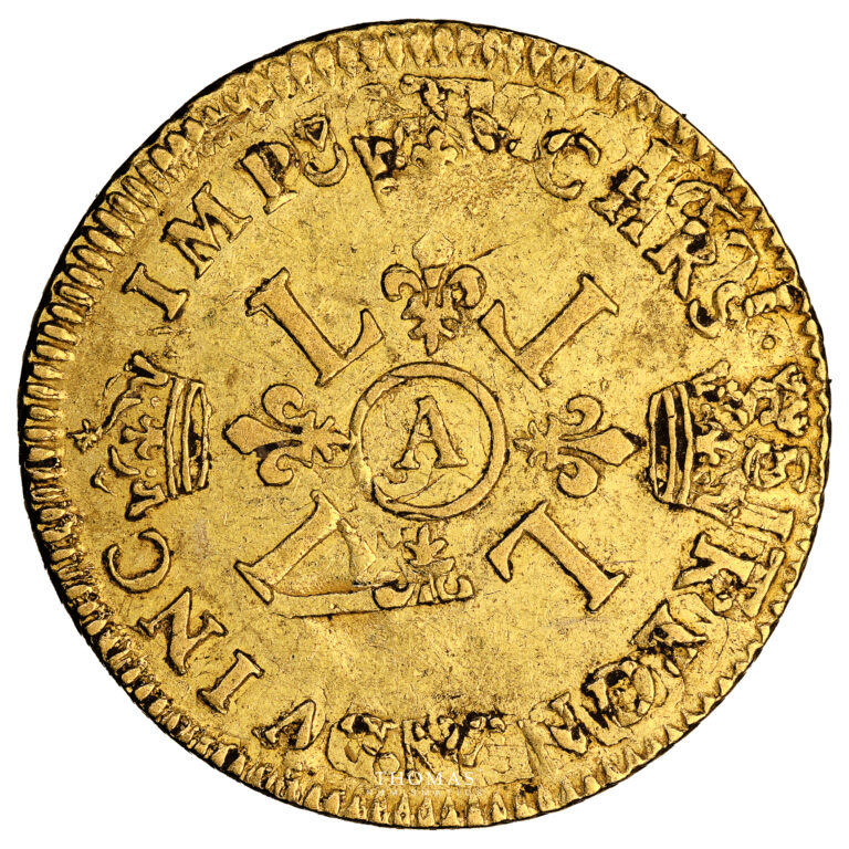 Monnaie France - Louis XIV - Louis d'or aux 4 L - 1694 A Paris-Revers