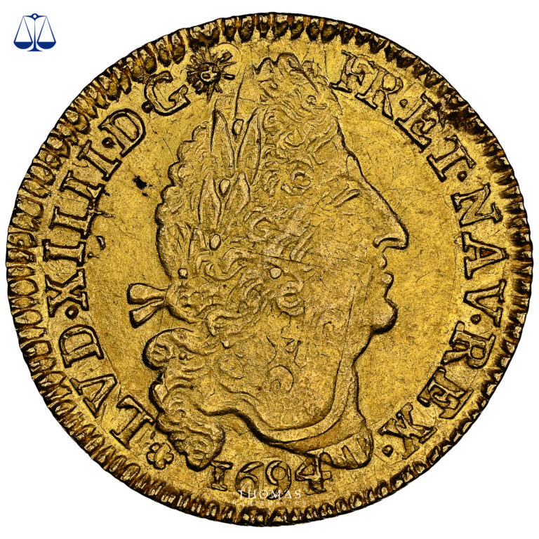 Monnaie France - Louis XIV - Louis d'or aux 4L - 1694 M Toulouse - NGC MS 62 obverse