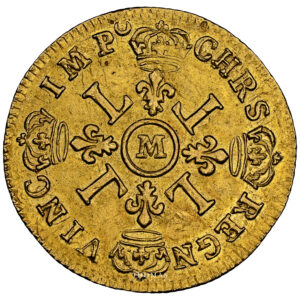 Monnaie France - Louis XIV - Louis d'or aux 4L - 1694 M Toulouse - NGC MS 62 revers