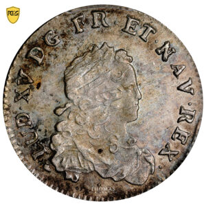 Coin France - Louis XV - 1/3 Écu - 1723 H La Rochelle - shipwreck Treasure - Chameau - PCGS AU 50 obverse