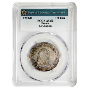 Monnaie France - Louis XV - 1:3 Écu - 1723 H La Rochelle - PCGS AU 50-Slab