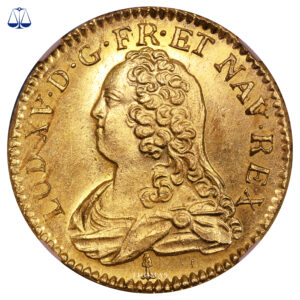 Coin France - Louis XV - Louis d'or aux Lunettes  - 1726 P Dijon - NGC MS 65+ obverse