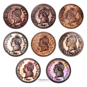 Monnaie France - Louis XVI - République - Lot de 8 Centime - AN 6 à 1851 A Paris-Avers