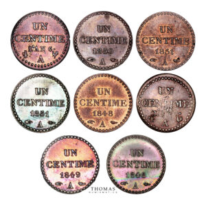 Monnaie France - Louis XVI - République - Lot de 8 Centime - AN 6 à 1851 A Paris-Revers