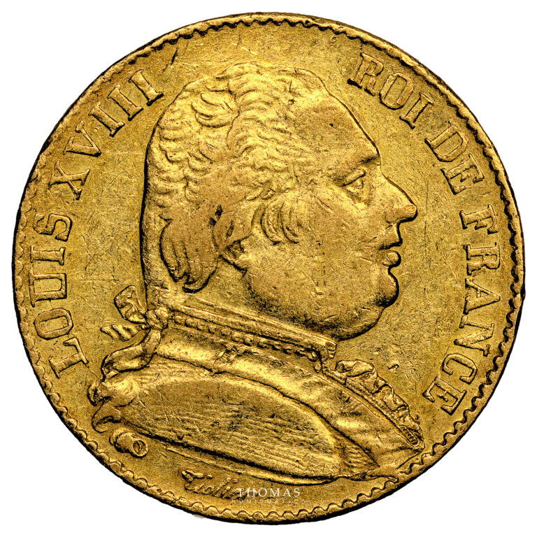 Monnaie France - Louis XVIII - 20 Francs Or - 1814 L Bayonne-Avers