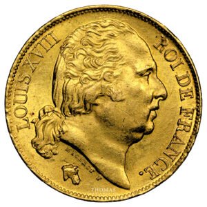 Monnaie France - Louis XVIII - 20 Francs Or - 1818 W Lille-Avers