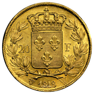 Monnaie France - Louis XVIII - 20 Francs Or - 1818 W Lille-Revers