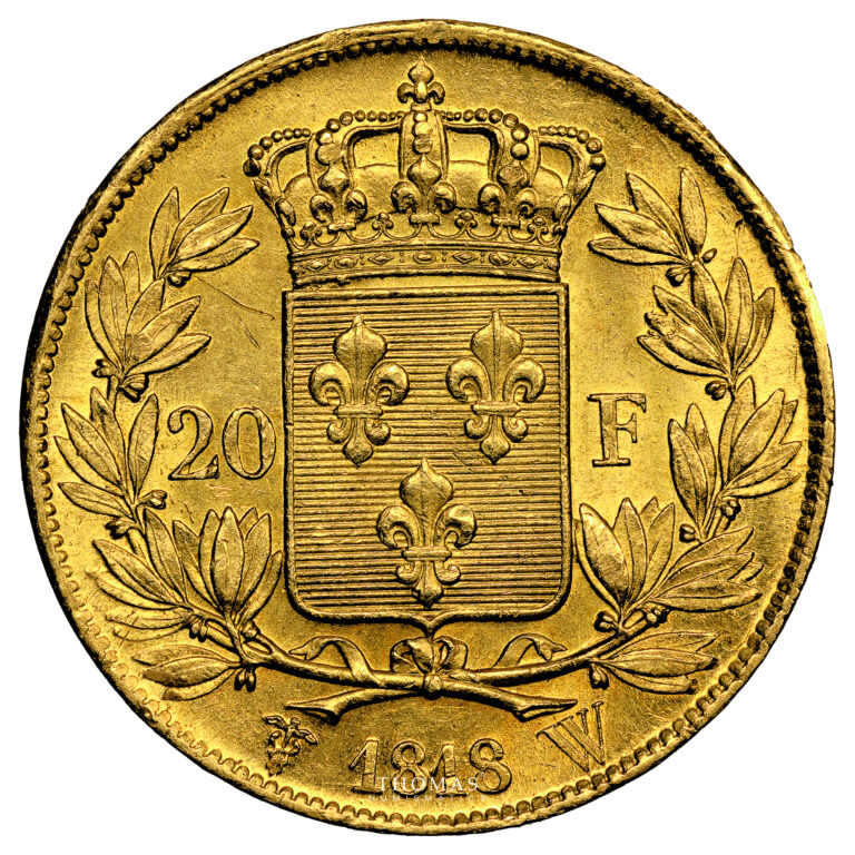 Monnaie France - Louis XVIII - 20 Francs Or - 1818 W Lille-Revers