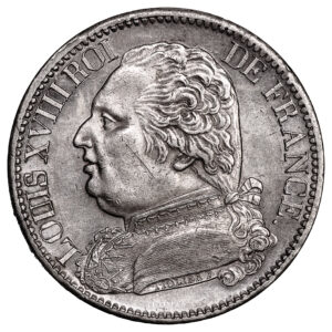 Monnaie France - Louis XVIII - 5 Francs Argent - 1815 B Rouen-Avers