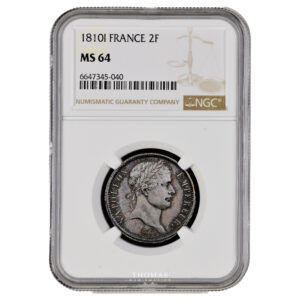 Monnaie France - Napoléon Ier - 2 Francs - 1810 I Limoges - NGC MS 64-Slab