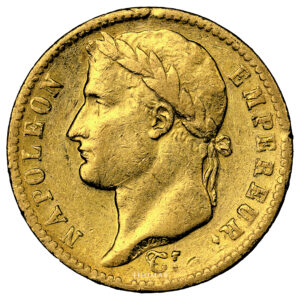 Monnaie France - Napoléon Ier - 20 Francs Or Tête Laurée - 1813 Q Perpignan-Avers