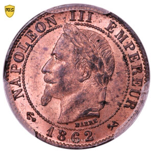 Monnaie France - Napoléon III - 1 centime - 1862 K Bordeaux - PCGS MS 64 RB-Avers