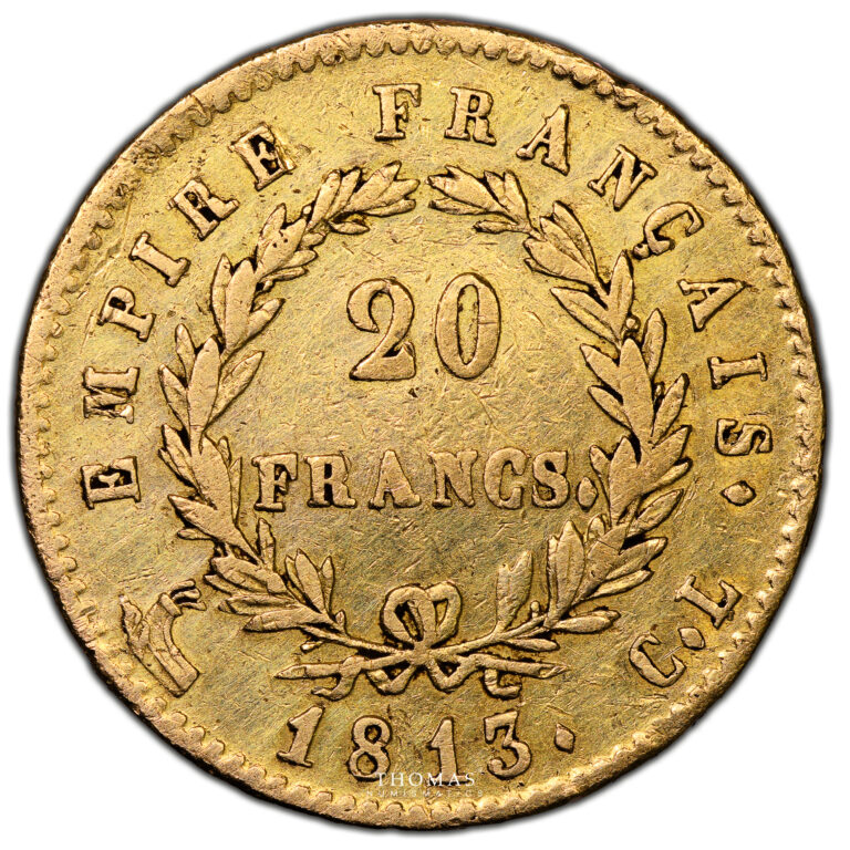 Monnaie France - Napoléon III - 20 Francs Or - 1813 CL Gênes - 3034 Exemplaires-Revers