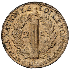 2 sols 1792 A NGC MS 64 BN revers