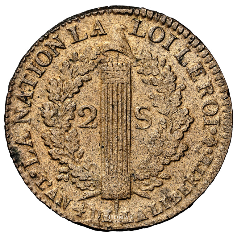 2 sols 1792 A NGC MS 64 BN revers