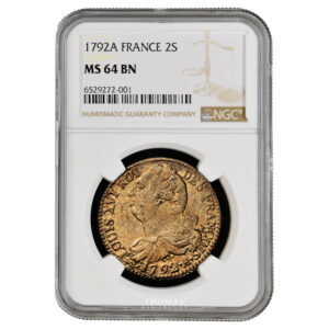 2 sols 1792 A NGC MS 64 BN slab