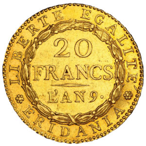 20 francs or Marengo - AN 9 - PCGS AU 53 - revers